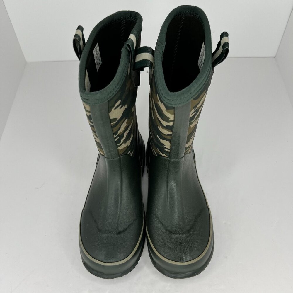 Lands' End "Youth 511721 Green Camouflage Slip On Rubber Size 4 M Rain Boots - Picture 4 of 10